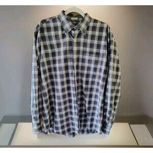 Peter Millar Purple Men's Button Front Long Sleeve Shirt Size XL Plaid Cotton